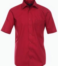 Casa Moda grote maat overhemd korte mouw uni rood strijkvrij