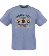 Adamo ronde hals t-shirts grijs Nautical Dept. extra lang