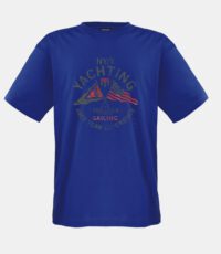 Adamo ronde hals t-shirts middenblauw Yachting extra lang