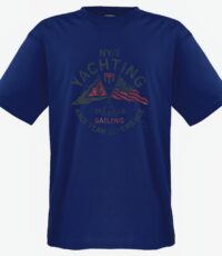 Adamo lengte maat ronde hals t-shirt middenblauw Yachting