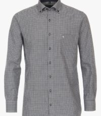 Casa Moda grote maat overhemd lange mouw blauw en wit ruitje button down