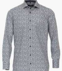 Casa Moda grote maat overhemd lange mouw blauw groen fantasie patroon