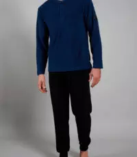 Ceceba grote maat pyjama blauw met donkerblauw badstof