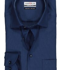 Marvelis grote maat overhemd lange mouw donkerblauw werkje