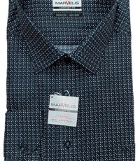Marvelis grote maat overhemd lange mouw donkerblauw fantasie