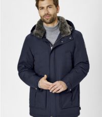 Redpoint extra lange mouw 3/4 winter jack blauw afneembare capuchon mouwlengte 75cm