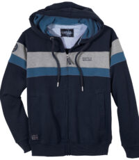 Redfield grote maat hoodie sweatvest donkerblauw blauw grijs