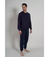 Götzburg grote maat pyjama donkerblauw met rood gestreept