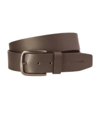 Pierre Cardin lederen extra lange riem 4cm breed donkerbruin met zwarte gesp