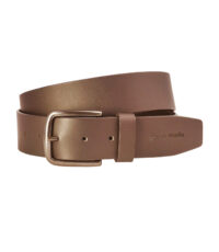 Pierre Cardin lederen extra lange riem 4cm breed bruin met zwarte gesp
