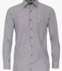 Casa Moda overhemd lange mouw grote maat blauw en wit lengte streepje