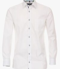 Casa Moda overhemd lange mouw grote maat wit contrast strijkvrij