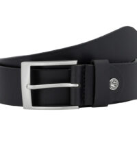 Extra lange rund lederen riem 4cm breed zwart