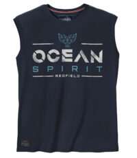 Redfield mouwloos t-shirt grote maat donkerblauw Ocean Spirit