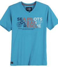 Redfield t-shirt grote maat v-hals t-shirt blauw Sea Pilots