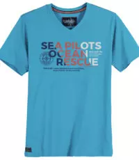 Redfield t-shirt grote maat v-hals t-shirt blauw Sea Pilots