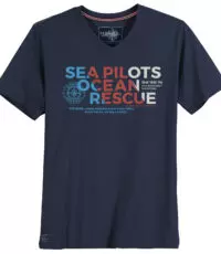 Redfield grote maat v-hals t-shirt donkerblauw Sea Pilots