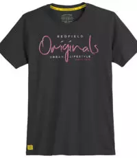 Redfield t-shirt grote maat ronde hals zwart Urban Lifestyle