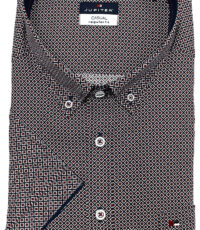 Jupiter overhemd grote maat blauw, rood en wit fantasie