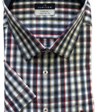 Jupiter grote maat overhemd wit met rood en beige ruit