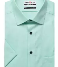 Marvelis grote maat overhemd korte mouw groen ingeweven werkje