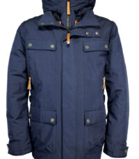 Brigg grote maat winter jack donkerblauw met capuchon