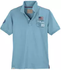 Redfield grote maat poloshirt korte mouw lichtblauw Vintage Denim 85