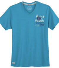 Redfield t-shirt grote maat v-hals blauw Beach & Boards