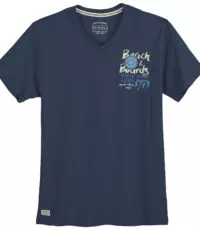 Redfield t-shirt grote maat v-hals donkerblauw Beach & Boards