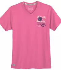 Redfield t-shirt grote maat v-hals roze Beach & Boards