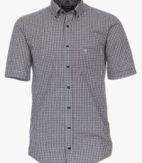 Casa Moda overhemd grote maat korte mouw donkerblauw blokje button down