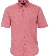 Casa Moda overhemd grote maat korte mouw rood linnen