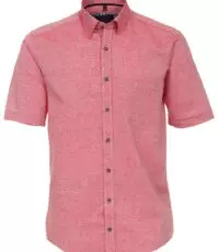 Casa Moda overhemd grote maat korte mouw rood linnen