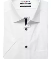 Marvelis grote maat overhemd korte mouw wit strijkvrij