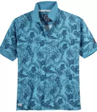 Redfield grote maat poloshirt korte mouw blauw blad motief