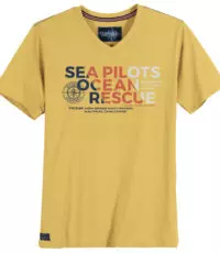 Redfield grote maat v-hals t-shirt geel Sea Pilots