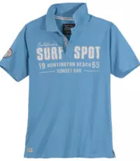 Redfield grote maat poloshirt korte mouw lichtblauw Urban Sport