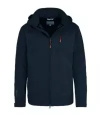 Blue Wave grote maat outdoor soft shell jack donkerblauw