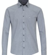 Casa Moda grote maat overhemd lange mouw blauw fantasie button down