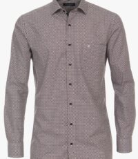 Casa Moda overhemd extra lange mouw rood fantasie strijkvrij