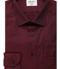 Marvelis grote maat overhemd lange mouw donkerrood werkje strijkvrij