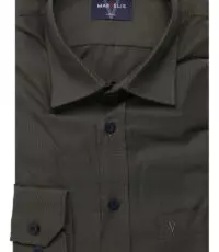 Marvelis grote maat overhemd lange mouw uni groen