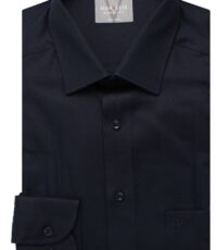 Marvelis grote maat overhemd uni donkerblauw Popeline strijkvrij