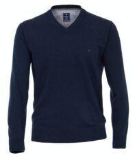 Redmond grote maat v-hals trui blauw