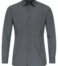 Redmond overhemd grote maat lange mouw blauw en zwart fantasie patroon