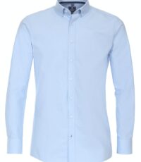 Redmond overhemd grote maat lange mouw uni blauw button down