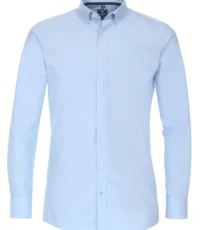 Redmond overhemd grote maat lange mouw uni blauw button down