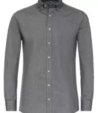 Redmond overhemd grote maat lange mouw uni grijs button down