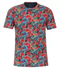 Redmond t-shirt korte mouw gekleurd bloem patroon