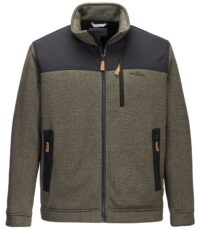 Blue Wave grote maat fleece jack olijfgroen